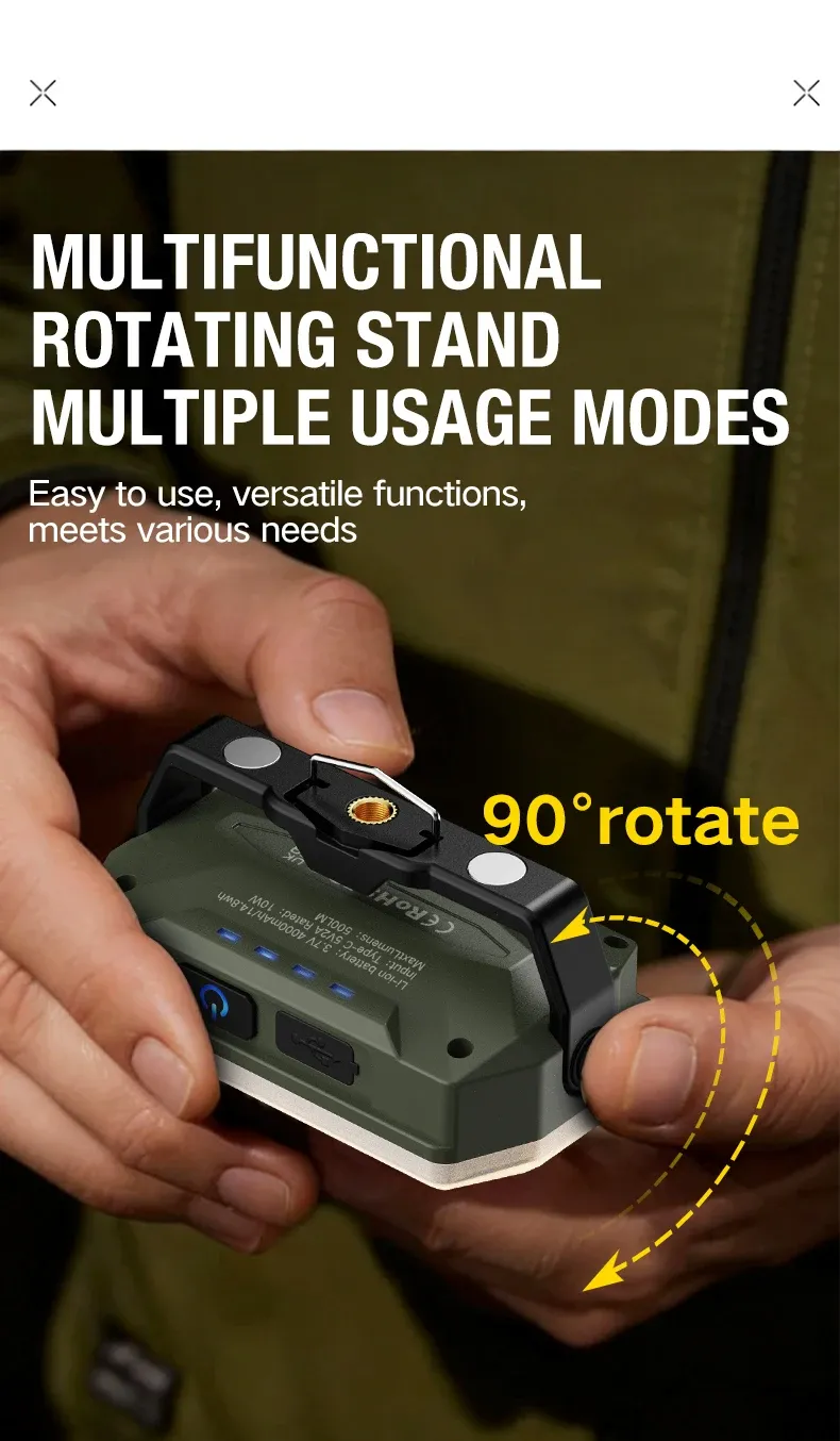 Lampe portable dans un cadre de camping
