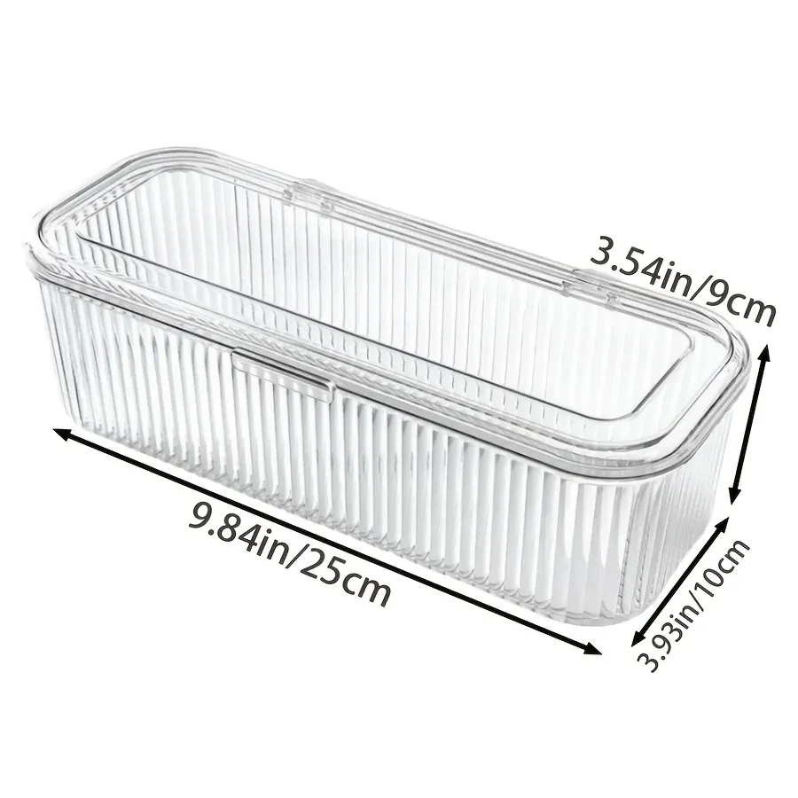 Organisateur de maquillage en acrylique avec couvercle, boîte de rangement cosmétique anti-poussière pour pinceaux, éponges de beauté et houppettes, 1 pièce 5