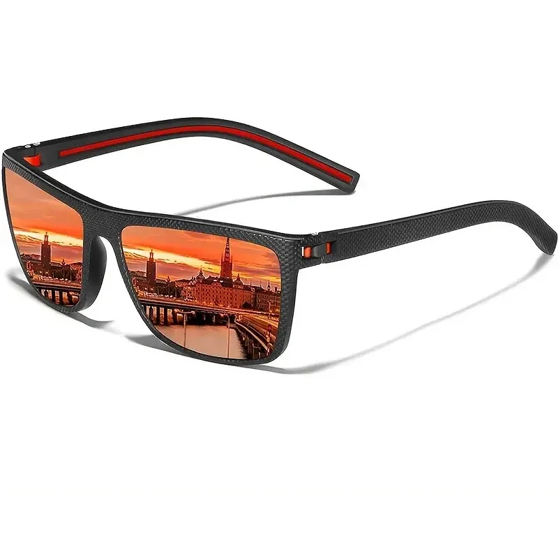 Lunettes de soleil carrées polarisées pour hommes et femmes, monture légère 5