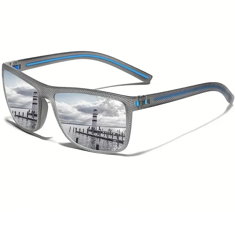Lunettes de soleil carrées polarisées pour hommes et femmes, monture légère 6