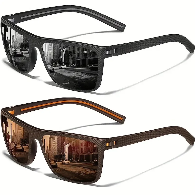 Lunettes de soleil carrées polarisées, vue d'ensemble