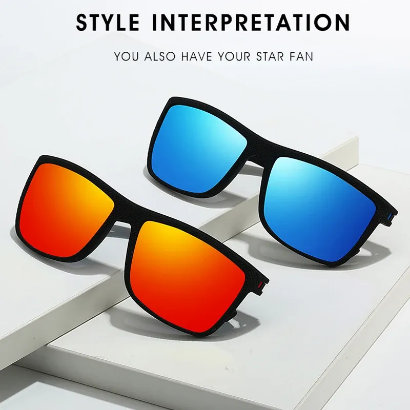 Lunettes de soleil carrées, finitions soignées