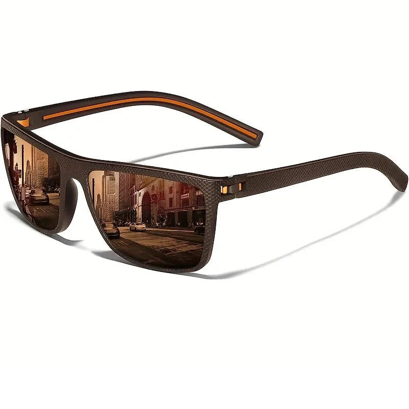 Lunettes de soleil carrées polarisées pour hommes et femmes, monture légère 11