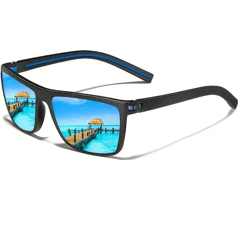 Lunettes de soleil carrées polarisées pour hommes et femmes, monture légère 12