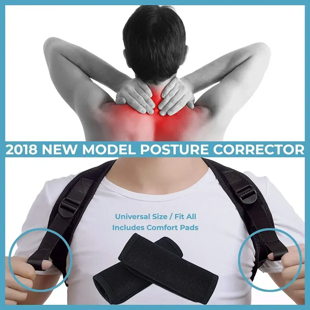 Correcteur de posture réglable pour hommes et femmes, soutien dorsal et de clavicule, ceinture de renfort pour le confort 4