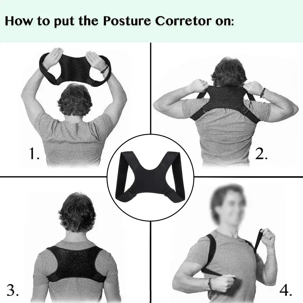 Correcteur de posture réglable pour hommes et femmes, soutien dorsal et de clavicule, ceinture de renfort pour le confort 6