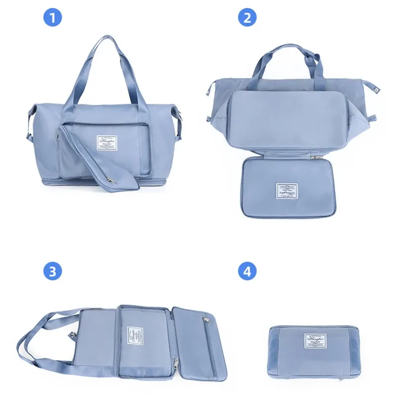 Sac de voyage extensible à grande capacité, pliable et étanche, pour bagages et vêtements 6
