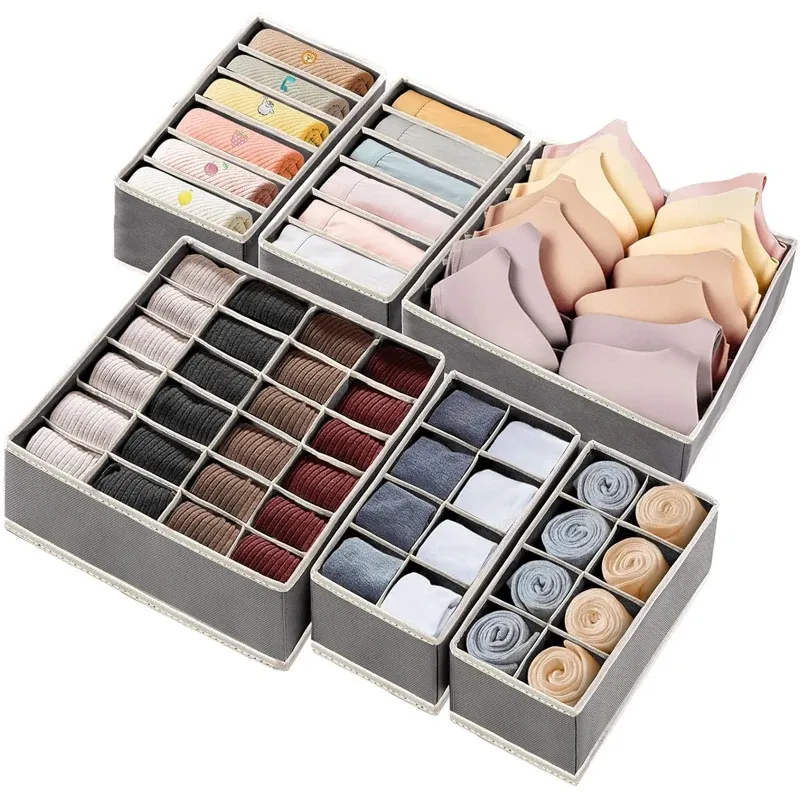 Boîte de rangement pliable pour sous-vêtements, organiseur de garde-robe, étui pour chaussettes, soutien-gorge, pantalon et écharpe
