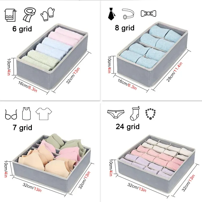 Boîte de rangement pliable pour sous-vêtements, organiseur de garde-robe, étui pour chaussettes, soutien-gorge, pantalon et écharpe 4