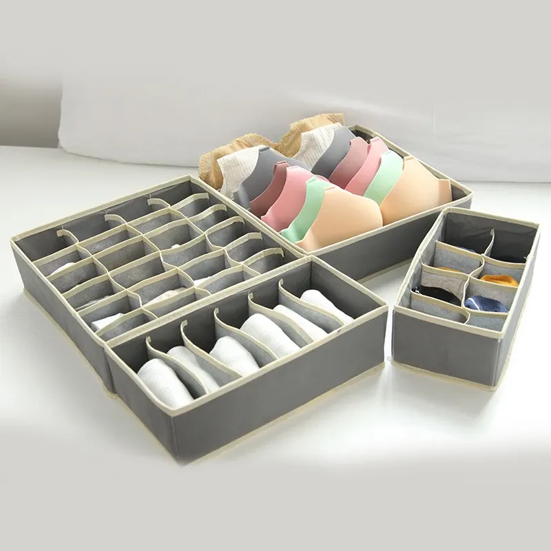 Boîte de rangement pliable pour sous-vêtements, organiseur de garde-robe, étui pour chaussettes, soutien-gorge, pantalon et écharpe 10
