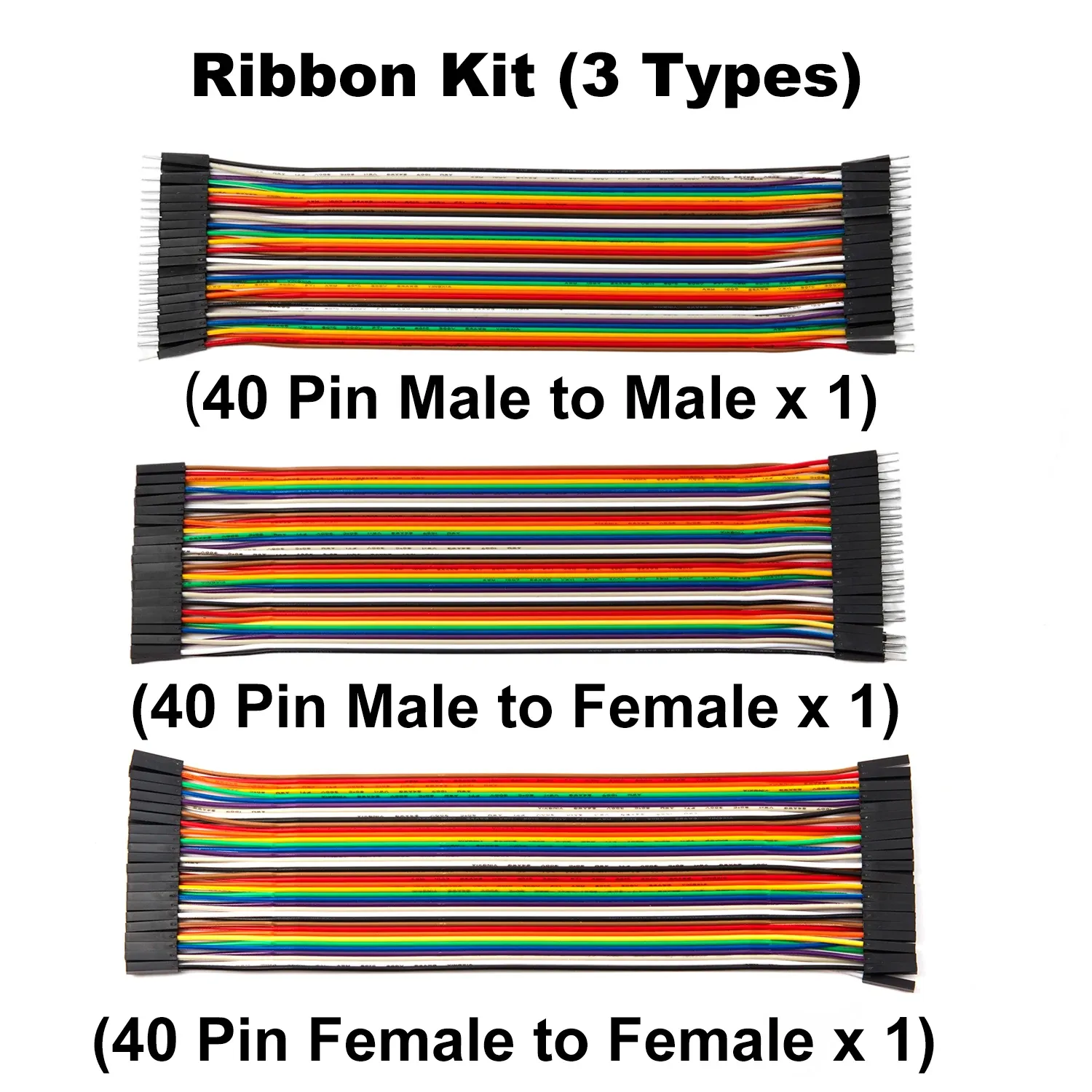 Kit de fils de connexion Dupont mâle-femelle 24AWG en cuivre, 40 à 120 pièces, longueurs 10 cm, 20 cm et 30 cm, pour prototypage DIY 6