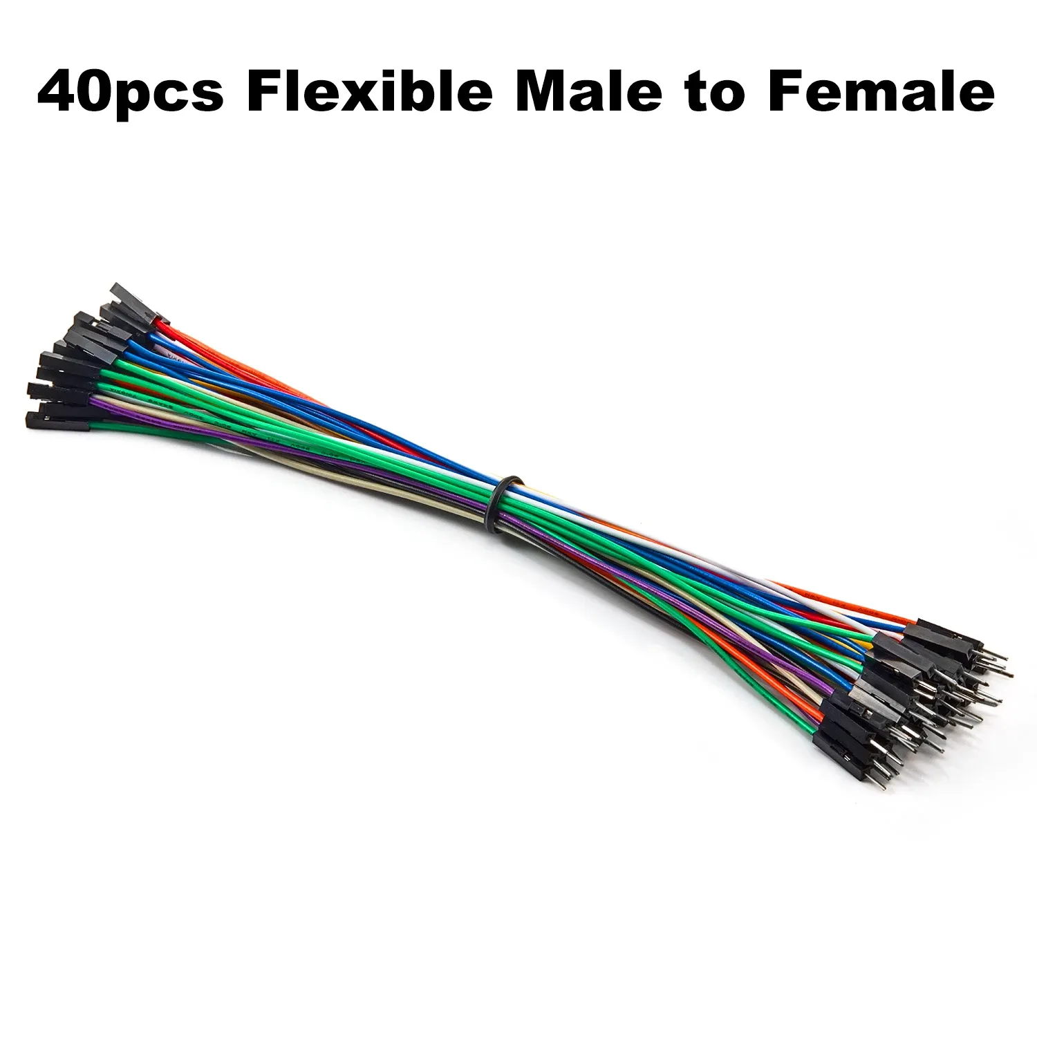 Kit de fils de connexion Dupont mâle-femelle 24AWG en cuivre, 40 à 120 pièces, longueurs 10 cm, 20 cm et 30 cm, pour prototypage DIY 14