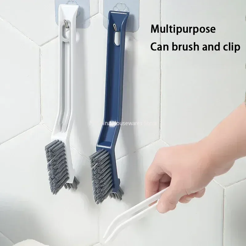 Brosse de nettoyage en V à poils durs, outil multi-usage pour salle de bain, cuisine et joints de carrelage 3