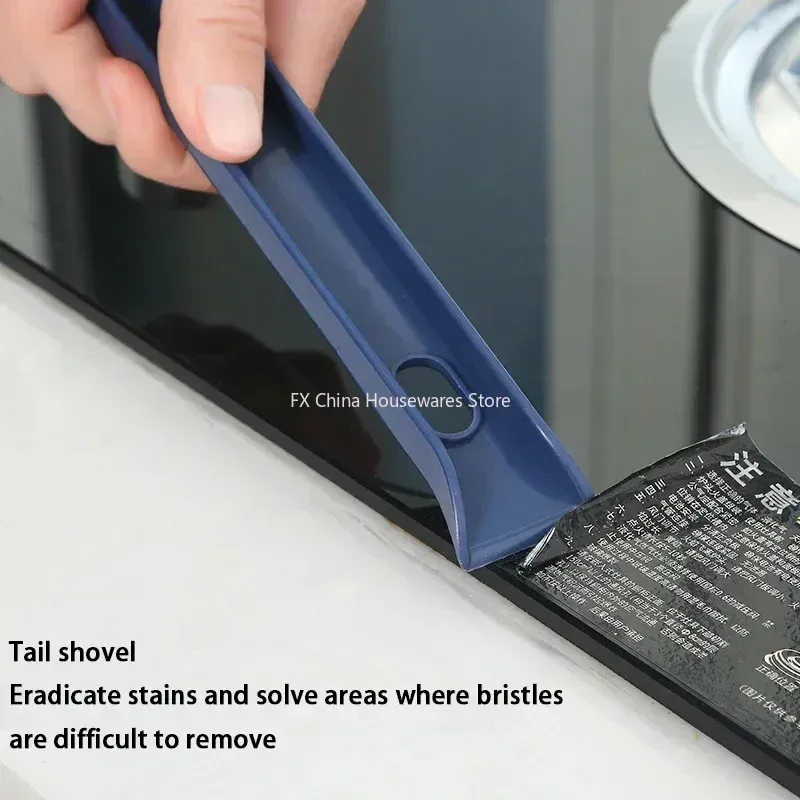 Brosse de nettoyage en V à poils durs, outil multi-usage pour salle de bain, cuisine et joints de carrelage 4