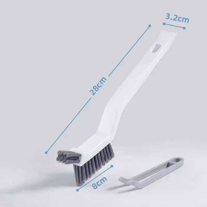 Brosse de nettoyage en V à poils durs, outil multi-usage pour salle de bain, cuisine et joints de carrelage 9