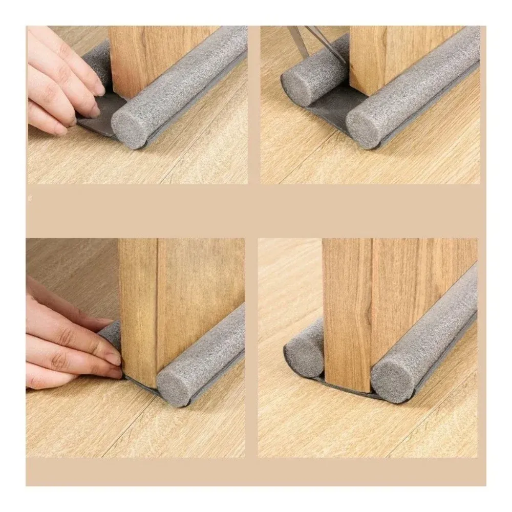 Joint d'étanchéité pour bas de porte anti-courant d'air, double isolation en mousse de silicone, amovible 5
