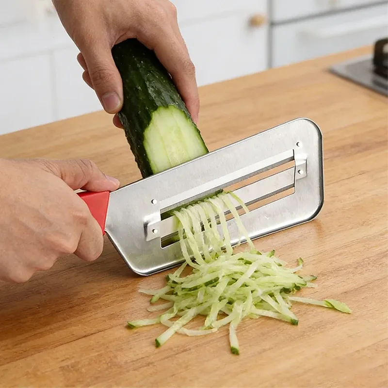 Couteau multifonction à double lame pour légumes, coupe-légumes portable 1