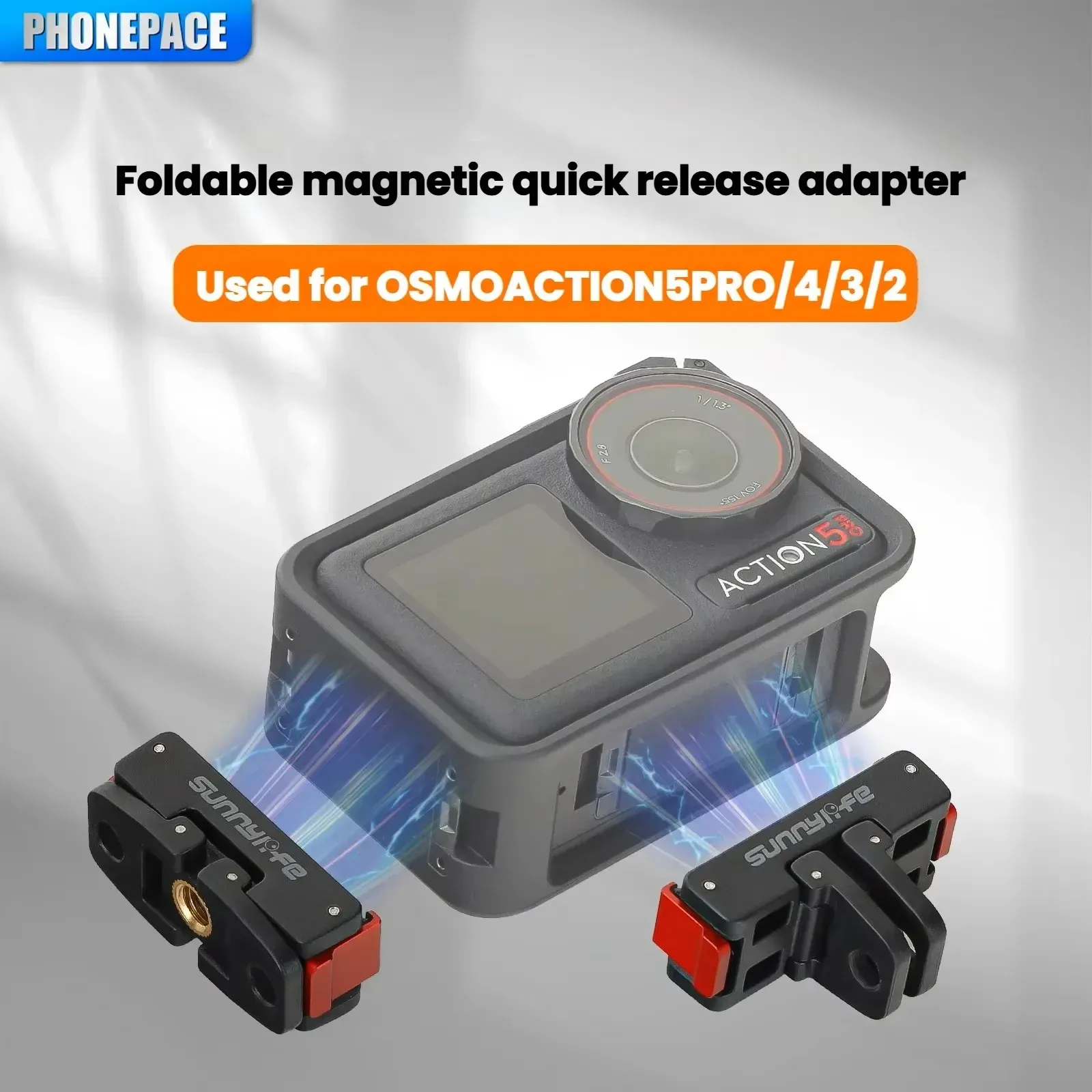 Support magnétique pliable à dégagement rapide pour DJI Osmo Action 5 Pro, 4 et 3 2