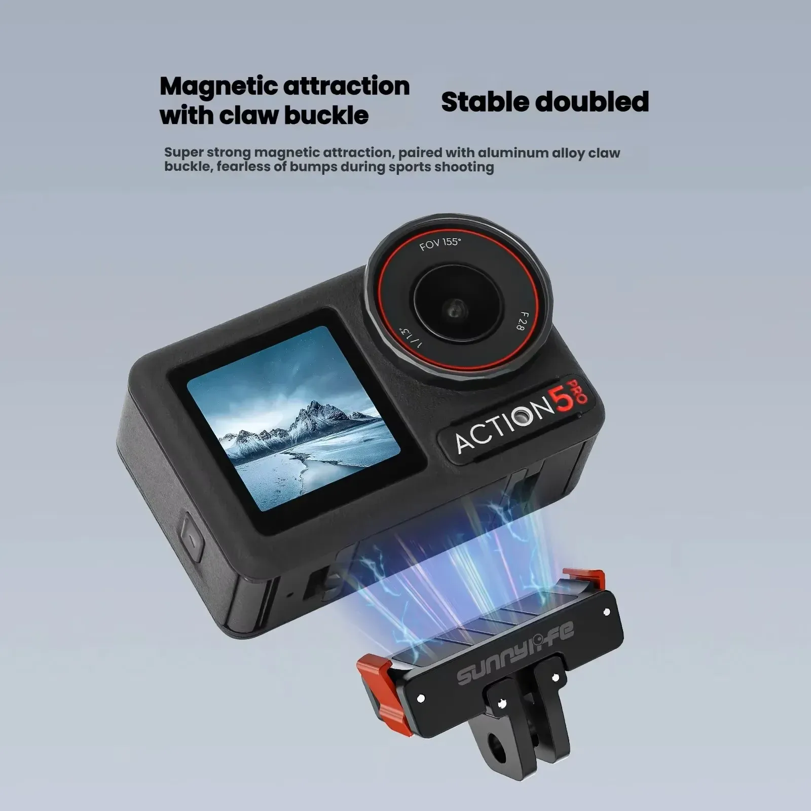 Support magnétique pliable à dégagement rapide pour DJI Osmo Action 5 Pro, 4 et 3 5