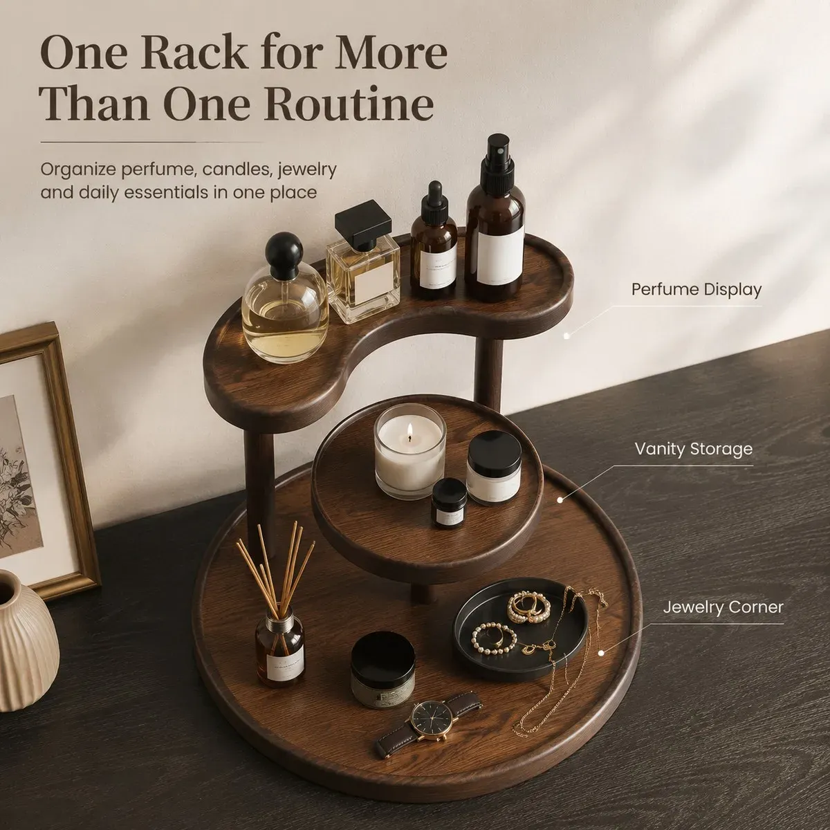 Boîte de rangement pour maquillage, huiles essentielles et produits de soin, organisateur de comptoir de salle de bain et de bureau 4