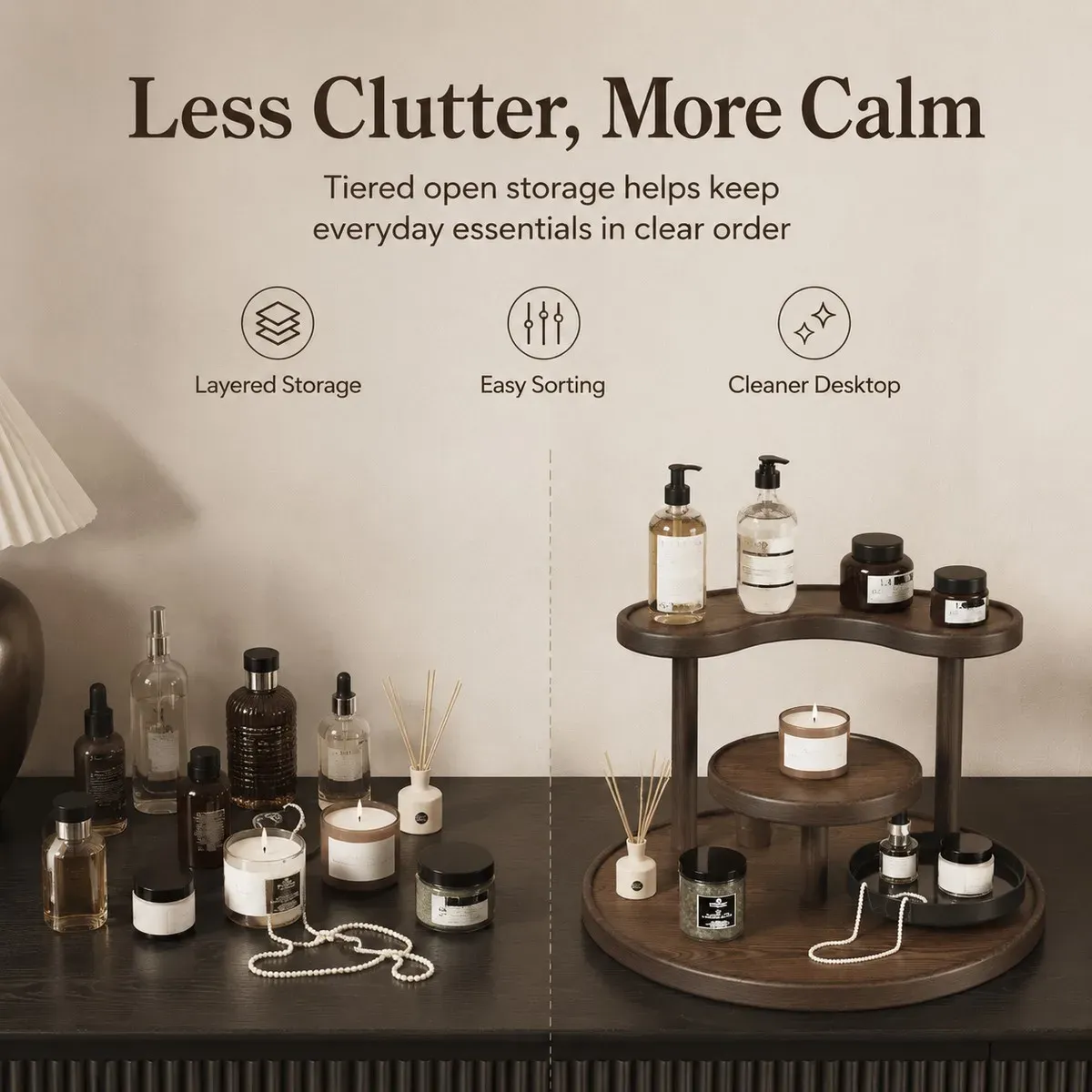 Boîte de rangement pour maquillage, huiles essentielles et produits de soin, organisateur de comptoir de salle de bain et de bureau 5