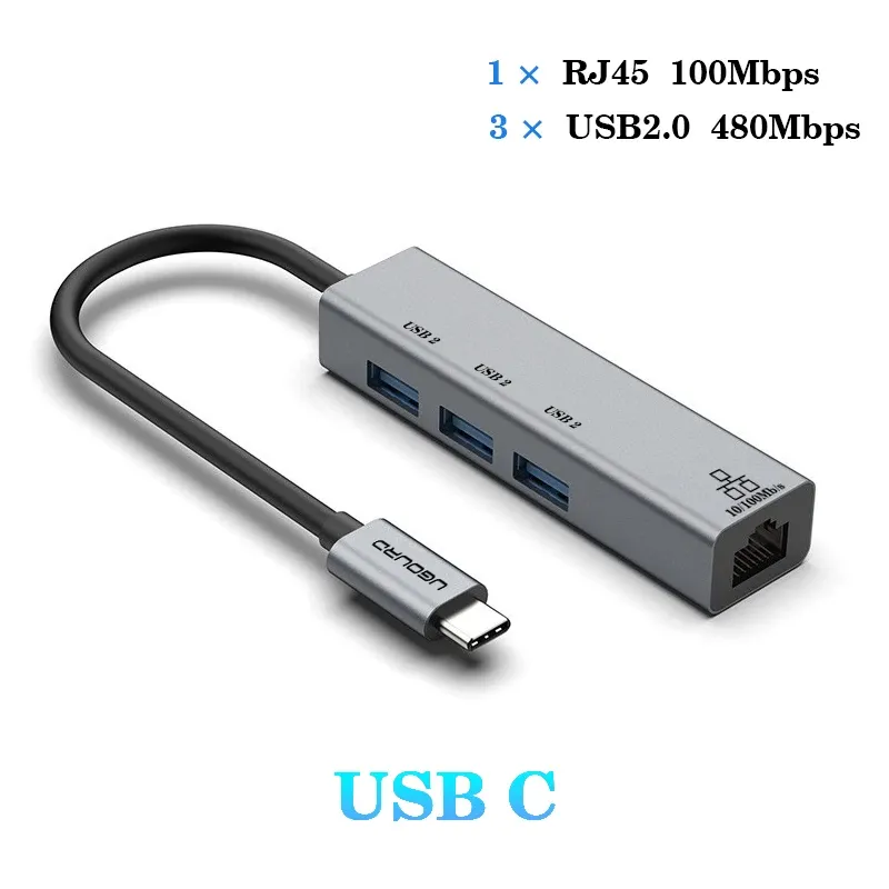 Station d'accueil USB-C avec port Ethernet RJ45 Gigabit 1000 Mbps, hub USB 3.0 et charge 100 W 14