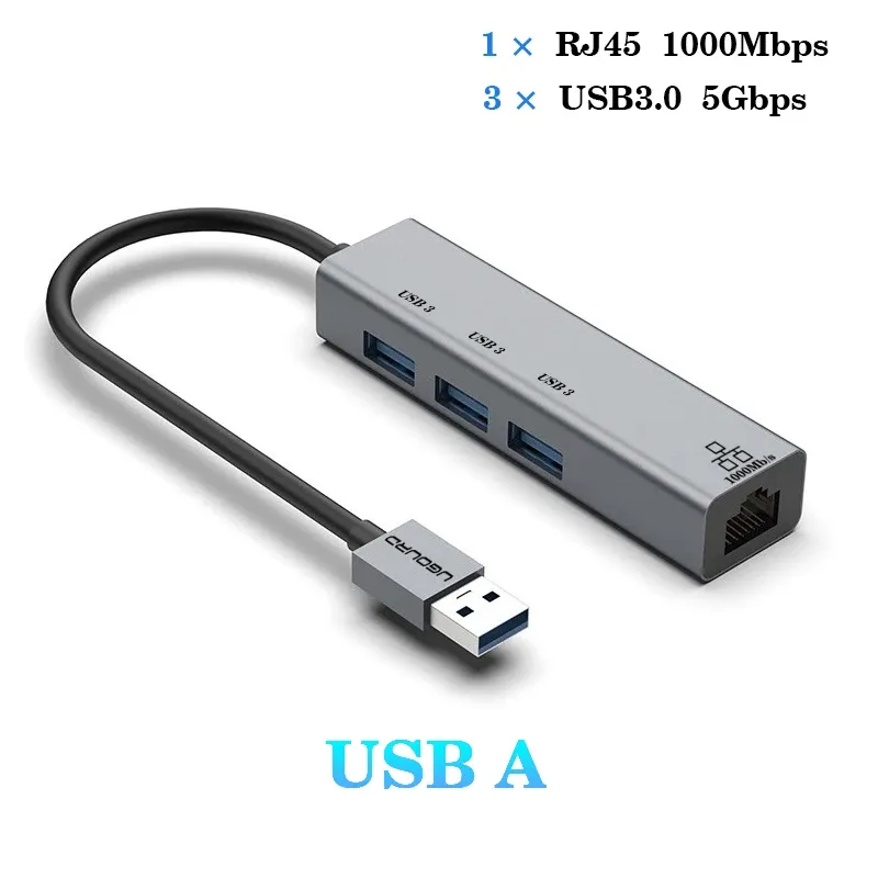 Station d'accueil USB-C avec port Ethernet RJ45 Gigabit 1000 Mbps, hub USB 3.0 et charge 100 W 7