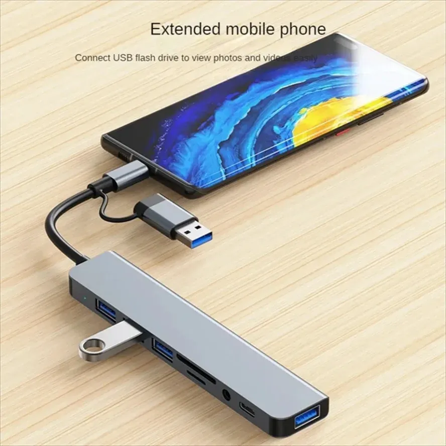 Hub USB, connexions en situation