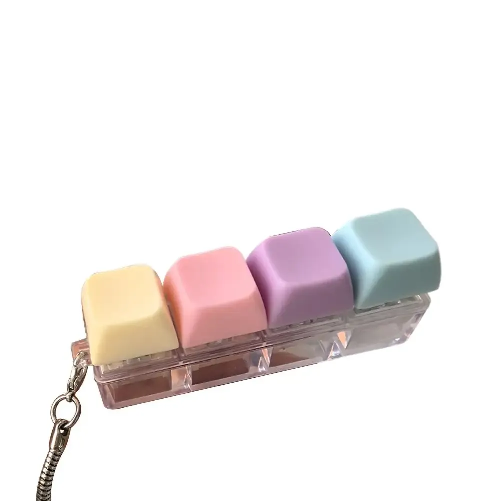 Clavier mécanique fidget à 1/4/5/9 touches avec LED, testeur d'axes, porte-clés, clicker anti-stress 6