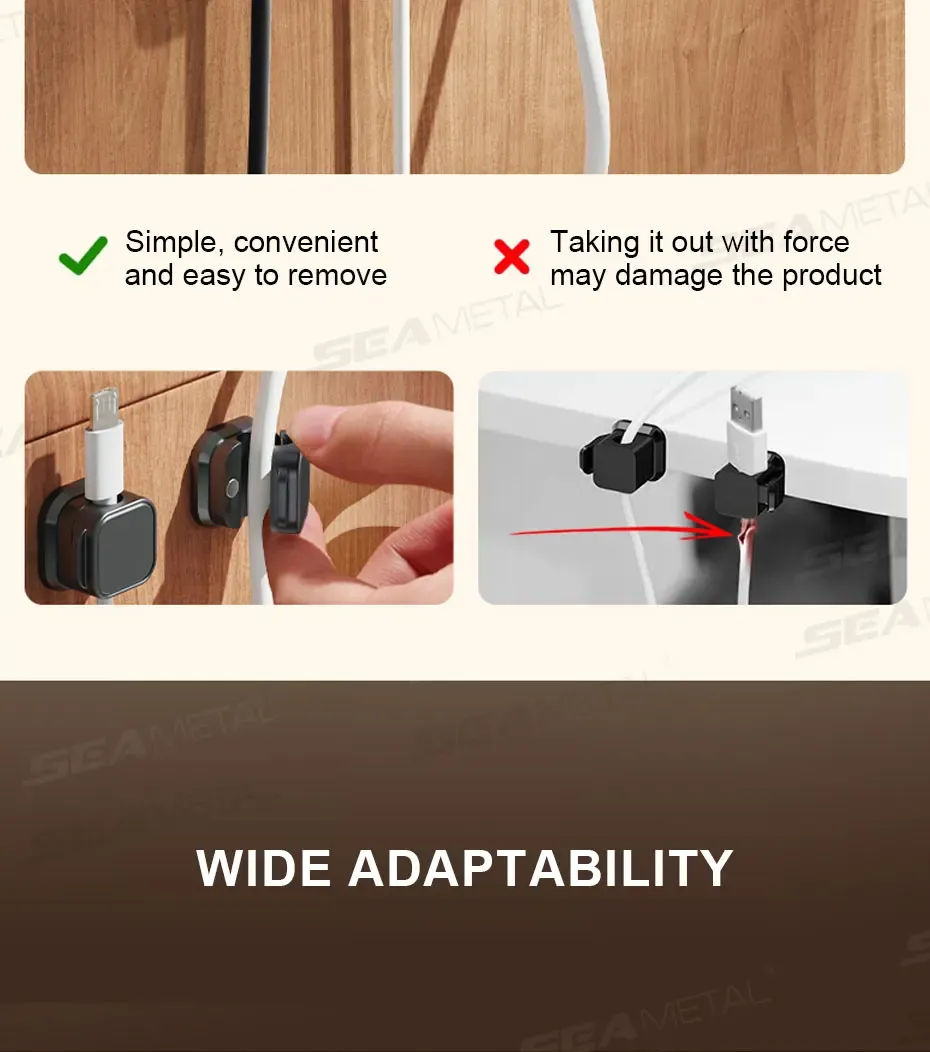 Support de câble SEAMETAL, détail des finitions