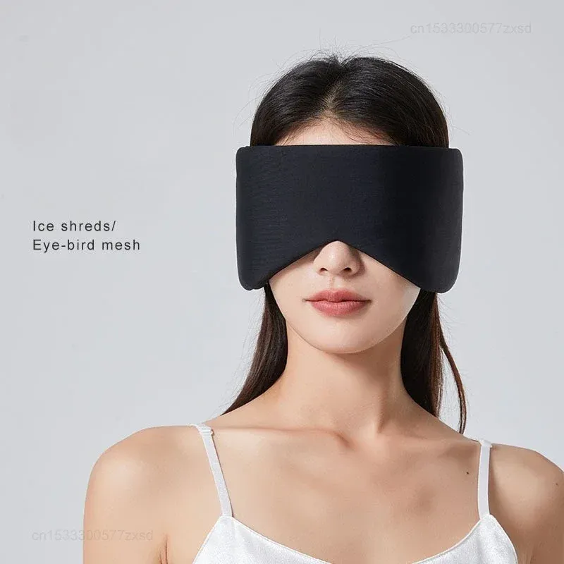 Masque de sommeil en soie glacée respirant, double face, occultant, anti-fatigue, chaud et frais, réduction du bruit

Wait, the title is already in French. Here is a cleaned, professional version:

Masque de sommeil en soie glacée, respirant, double face, occultant, anti-fatigue, effet chaud et froid, isolation phonique 6