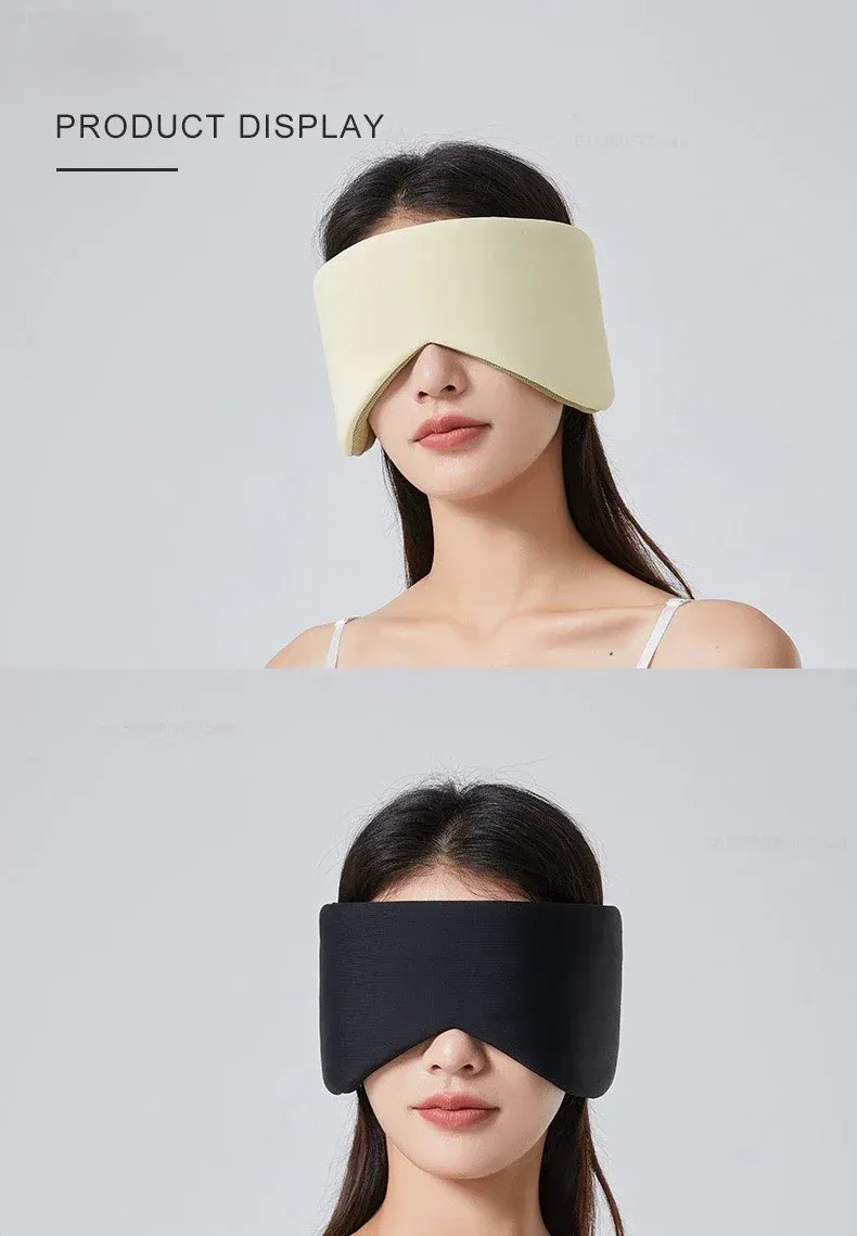 Masque de sommeil en soie glacée, instant de détente