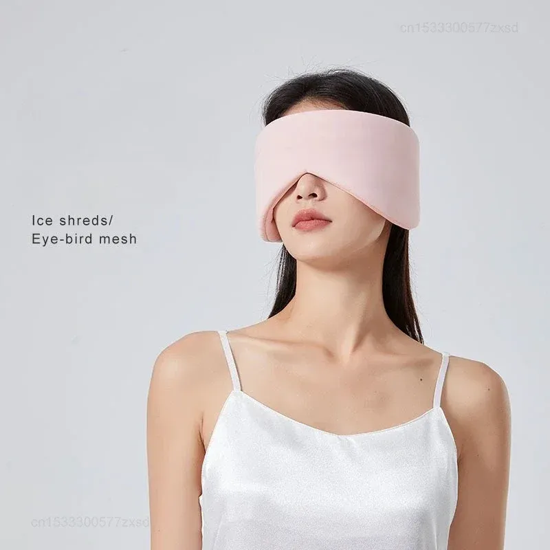 Masque de sommeil en soie glacée respirant, double face, occultant, anti-fatigue, chaud et frais, réduction du bruit

Wait, the title is already in French. Here is a cleaned, professional version:

Masque de sommeil en soie glacée, respirant, double face, occultant, anti-fatigue, effet chaud et froid, isolation phonique 8