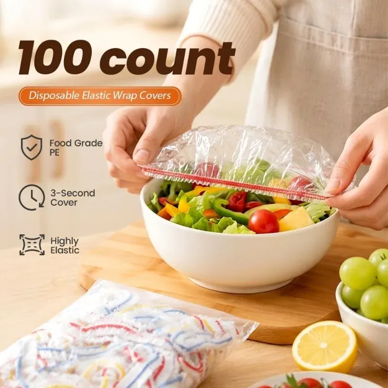 Couvre-aliments réutilisables et jetables à couvercle élastique pour bols et aliments 2