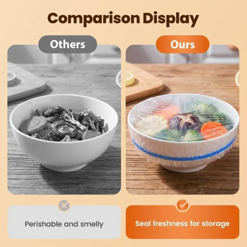 Couvre-aliments réutilisables et jetables à couvercle élastique pour bols et aliments 4