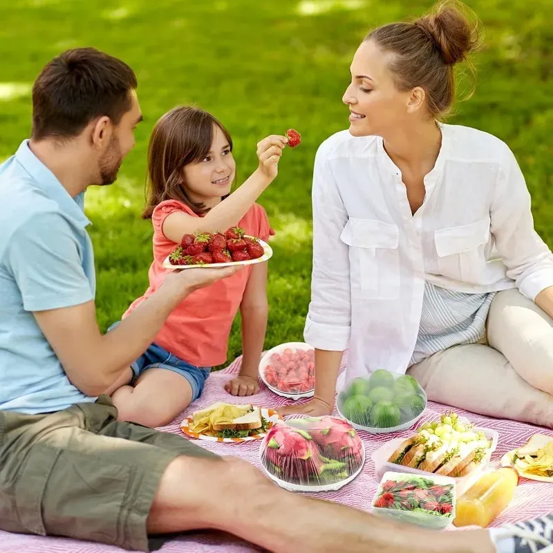 Couvre-aliments réutilisables et jetables à couvercle élastique pour bols et aliments 5