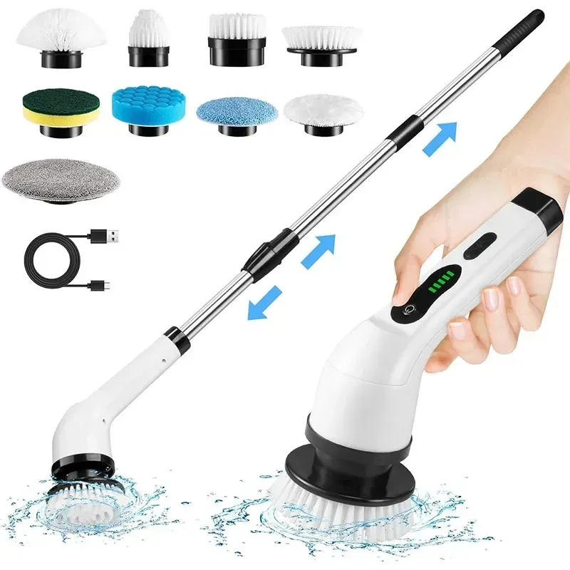 Brosse de nettoyage électrique multifonctionnelle sans fil et portable pour cuisine et salle de bains - Image 1