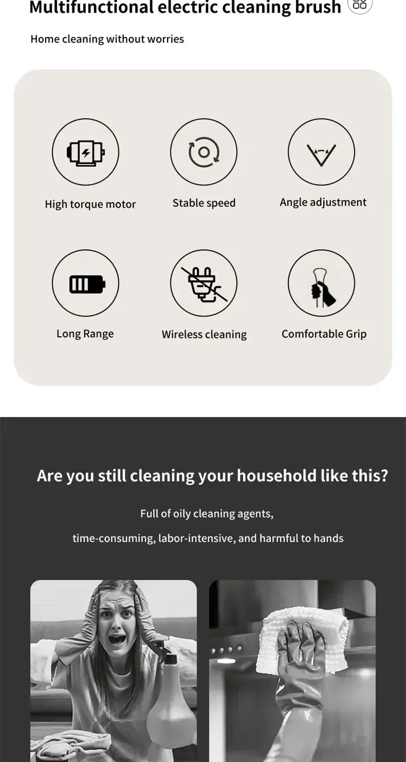 Détail de la brosse de nettoyage électrique