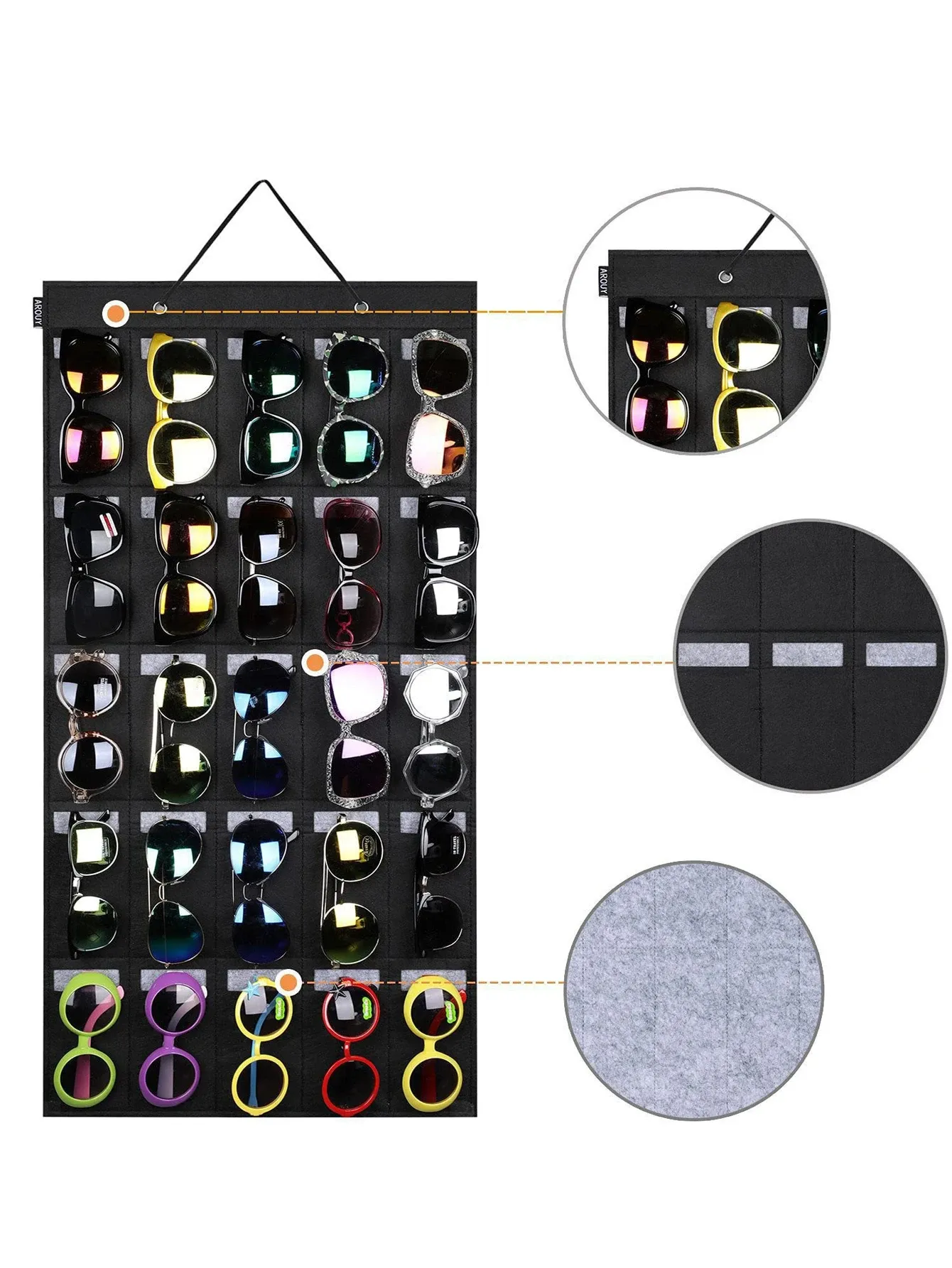 Organisateur de lunettes en feutre