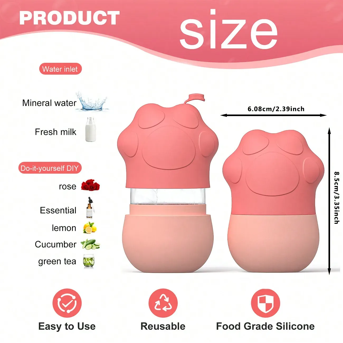 Détail du rouleau de glace en silicone