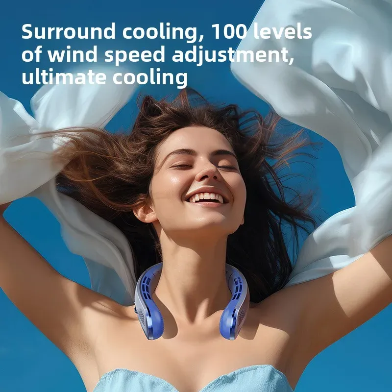 Ventilateur de cou sans lame rechargeable 8000 mAh, portable et silencieux, avec écran LED, pour l'extérieur 6