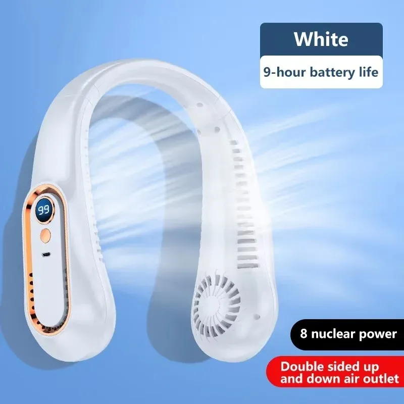 Ventilateur de cou sans lame rechargeable 8000 mAh, portable et silencieux, avec écran LED, pour l'extérieur 7