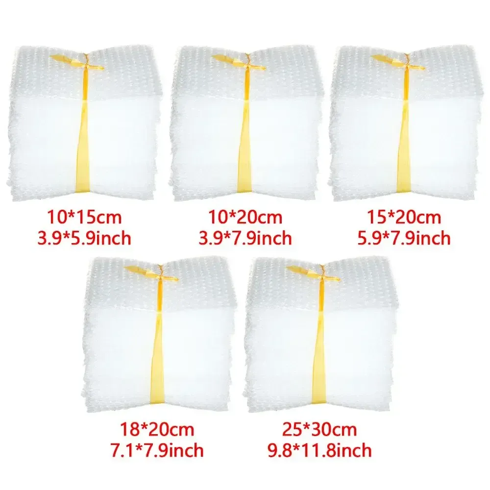 Housses de protection transparentes en PE, enveloppes antichoc à bulles blanches, sacs d'emballage en mousse, lot de 50 5