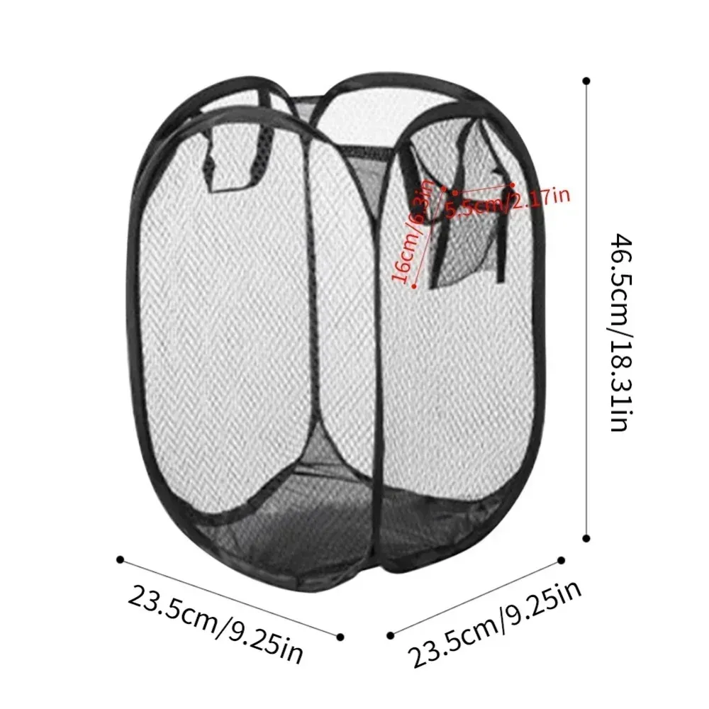 Panier à linge pliable en maille pour salle de bain et buanderie 6
