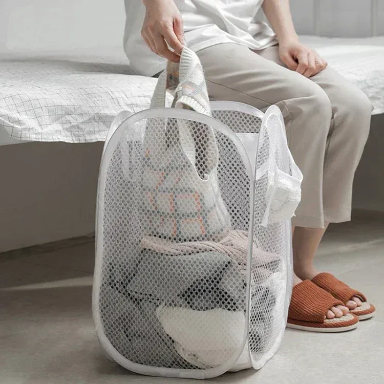 Panier à linge pliable en maille, vue d'ensemble