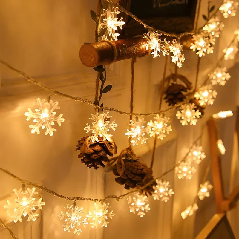 Rideau lumineux flocon de neige, décoration intérieure