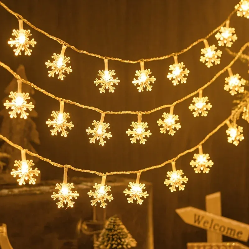 Rideau lumineux flocon de neige, finition