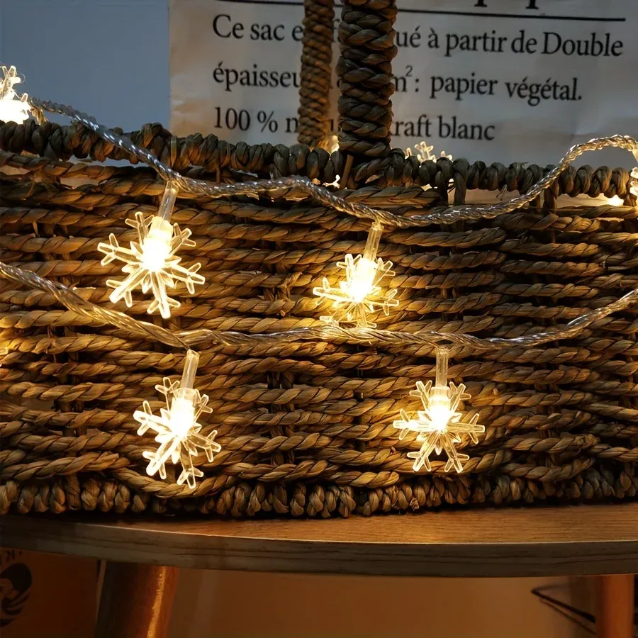 Rideau lumineux flocon de neige, décor romantique