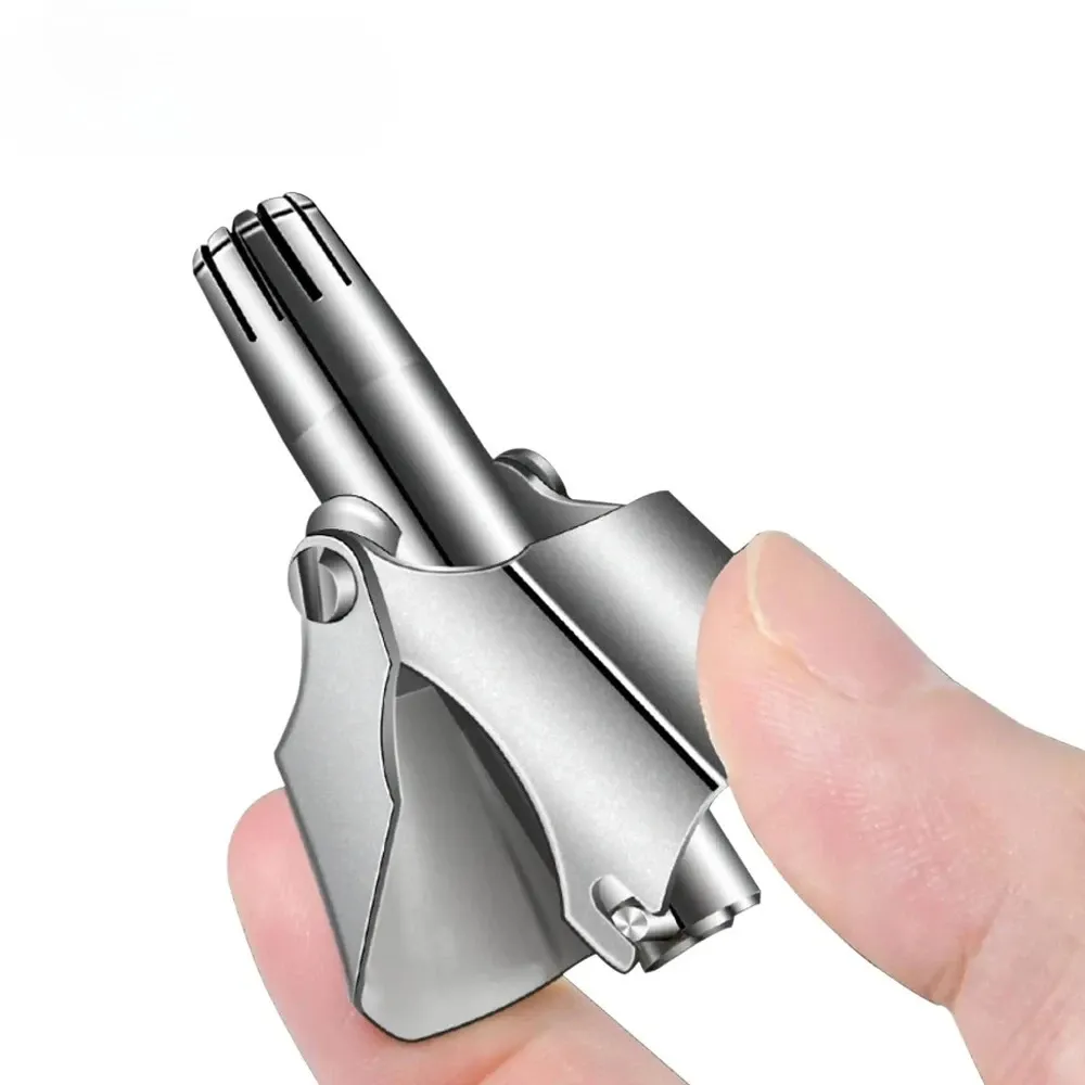 Tondeuse à poils de nez pour homme, rasoir manuel en acier inoxydable, lavable et portable, idéal pour les poils de nez et d'oreilles 2