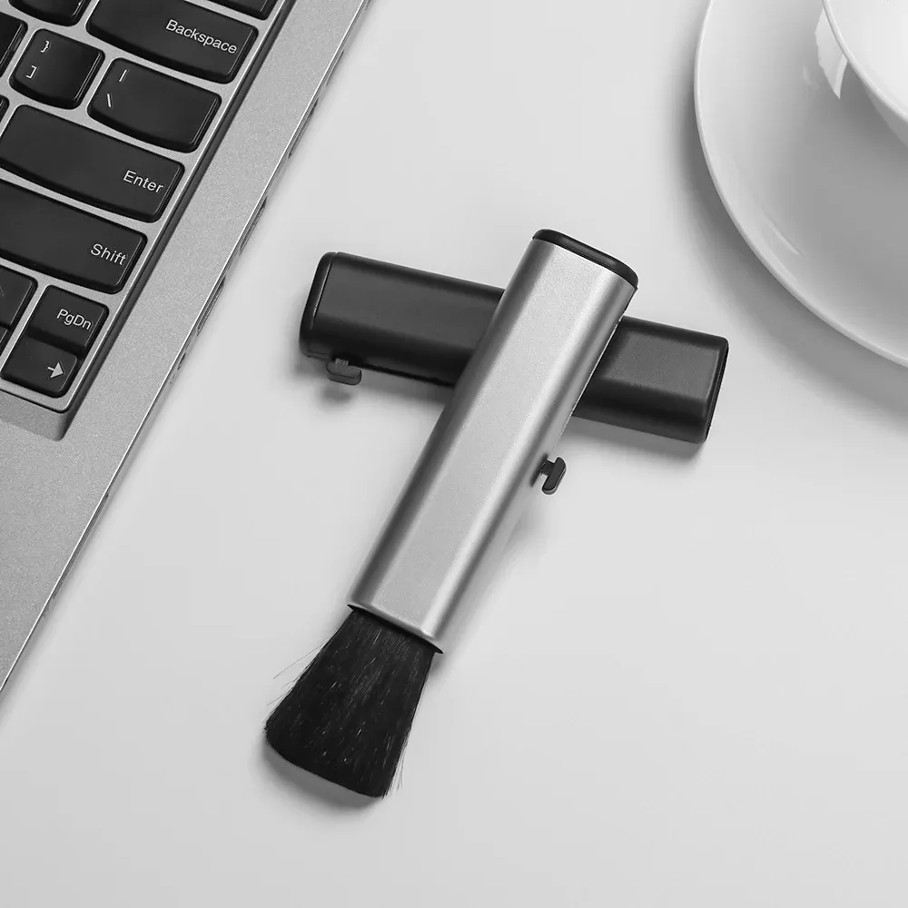 Brosse de nettoyage rétractable en laine pour ordinateur, clavier, voiture et climatiseur, avec manche télescopique en plastique 5